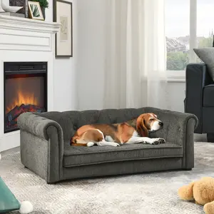 Elegant Rectangle Pet Bed for Small and Medium  Dogs, Durable Elevated Dog Sofa Bed, Comfortable Dog Couch, Modern and Stylish Dog Sofa for Small and Medium Dogs