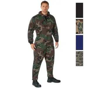 Rothco Camouflage Insulated Coveralls Mens Camouflage Woodland Camo Winter Coveralls Military Style 2-Way Front Zipper Water-Resistant Poly Cotton Twill Material Menswear Long Sleeve