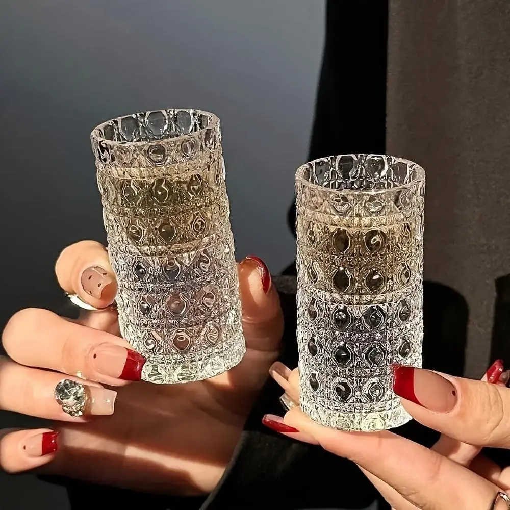 6 Diamond Engraved Small Wine Glass Suit, Often Used to Hold Vodka Whiskey, Etc., Very Suitable for Parties, Engraved Glass Tumblers Glasses, Vodka Glass