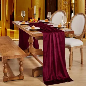 EHLDekol Velvet Table Runner 20 x 120Inch/ 10ft Long Luxurious Elegant Velvet Fabric Table Runner for Wedding Reception, Thanksgiving, Halloween,... fabric  table  cloth