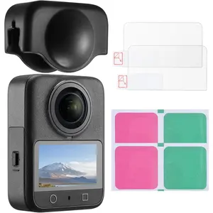 K&F CONCEPT Screen Protector Kit Compatible with DJI OSMO 360 Accessories, Ultra HD Display Tempered Glass Film with Silicone Lens Protective Cover Cap 9H Hardness Anti-Fingerprint Scratch Resistant
