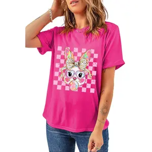 Rose Red Plaid Bubble Gum Rabbit Graphic Eater T Shirt