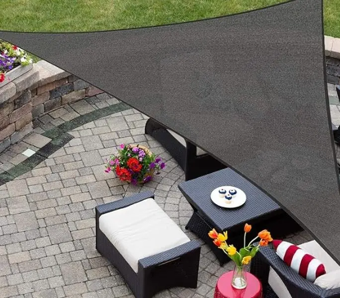 12' x 12' x 17' UV Block Canopy for Patio Backyard Lawn Garden Outdoor Activities, Graphite Sun Shade Sail Triangle