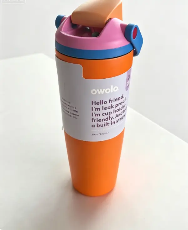 2-Tone Color Block Lightweight Stainless Steel Insulated Tumbler - 1-Touch Flip Lid With Built-In Straw, Double Wall Vacuum Thermal Cup, Keeps Drinks Cold 24H & Warm 12H, Fits Most Car Cup Holders For Gym, Commute