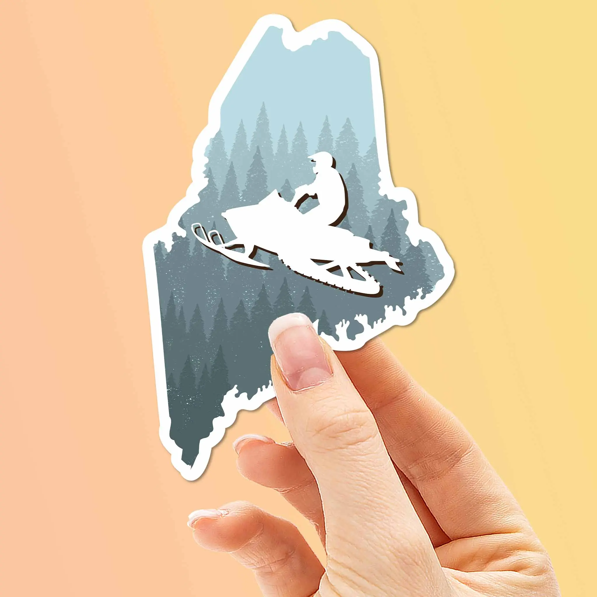 Maine Forest Snowmobile Sticker