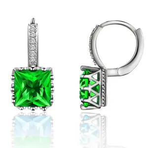 Korean version of fashion earrings, fashionable square zircon ear buckles, exquisite personalized women's accessories