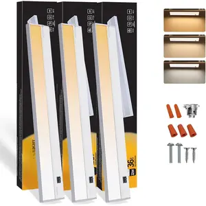 3Packs of Under Cabinet Lights for Kitchen, 36in 22W 1426LM, Dimmable Hardwire Led Light for Closet, CRI>92, R9>90, 3 Color Temperature, 3000K/4000K/5000K(Warm White, Cool White, )