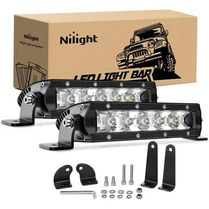 Nilight Super Slim Triple Row 30W 7Inch Spot Driving Fog Pods - 2Pcs, 3600LM, Led Lights Car, Auxiliary Off-Road Lights with 2-Style Mounting for Trucks, SUVs