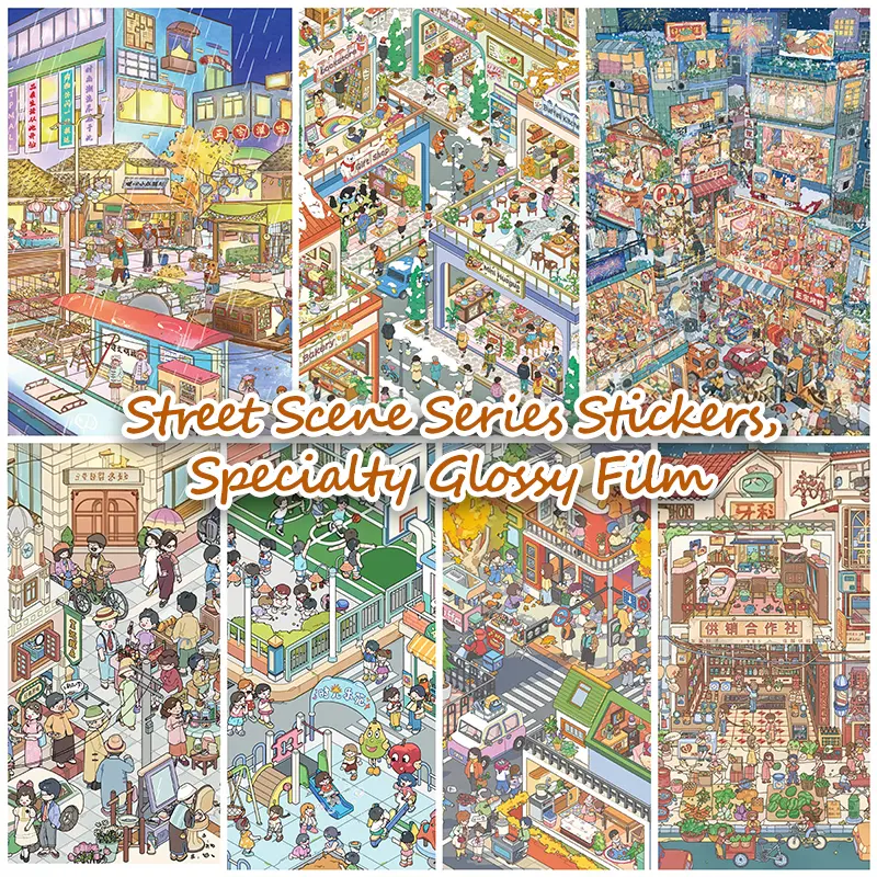 YanYou 20.0 Series Scene Stickers, Large Size DIY Scene Sticker Sets, Landscape Stickers, Stress-Relief Sticker Art