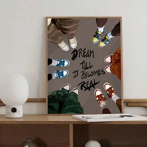 1pc Modern Fashion Retro Wall Art Poster, Framed Picture, Quote Prints, Graphic Prints, Home Decor for Living Room, Bedroom, Office, Sofa, Bedside, Hallway