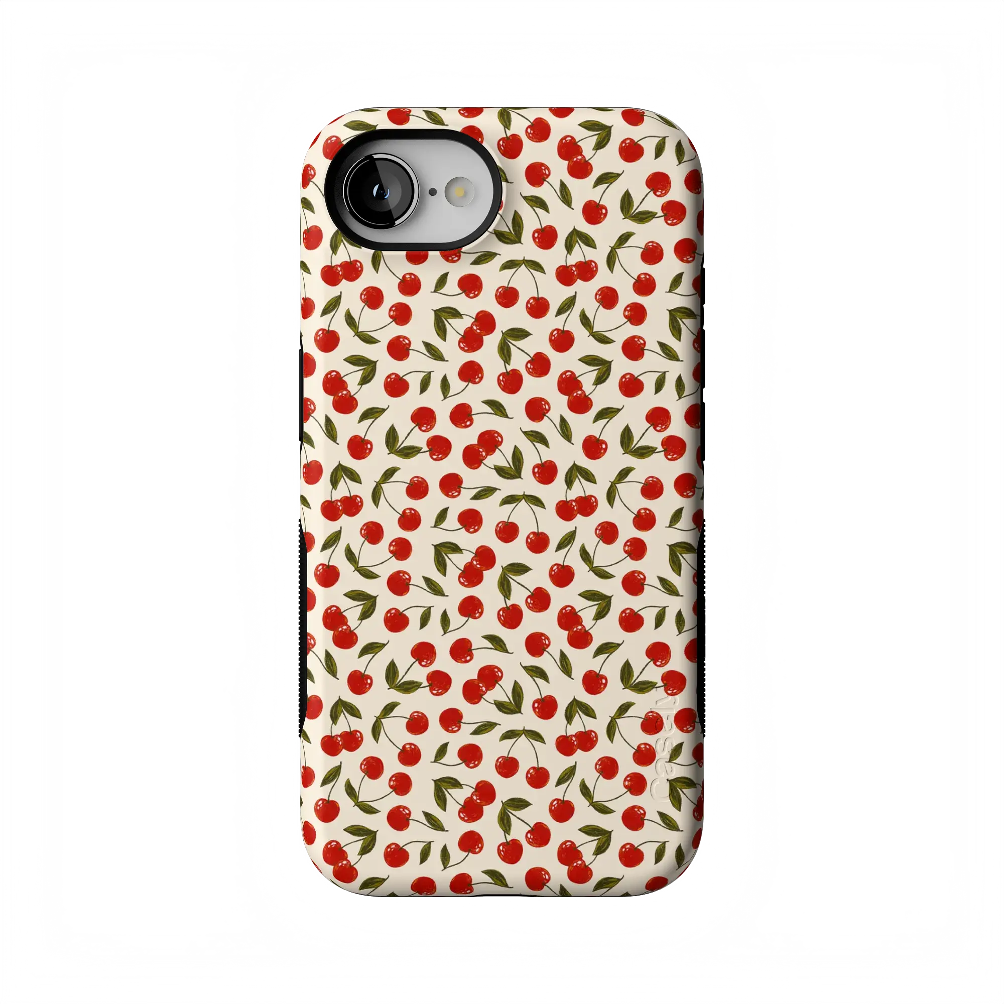 Casely Cherry on Top Smartphone Case - Red Cherries Design, Bold Style, MagSafe Compatible, Handheld Cellphone Protection with Drop Resistance