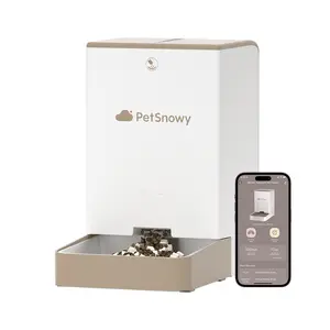 Automatic Pet Feeder, Wi-Fi Enabled Food Dispenser with APP Control, 4L, Dual Power Supply, 1-10 Meal Per Day