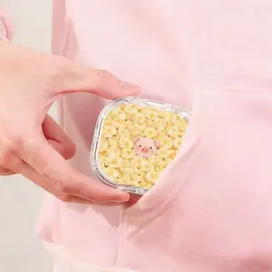 Cream Yellow Floral Pig Printed Retainer Box Ins Style Denture Storage Case Multi Scene Orthodontic Retainer Box Lightweight Drop Resistant Invisible Aligner Holder