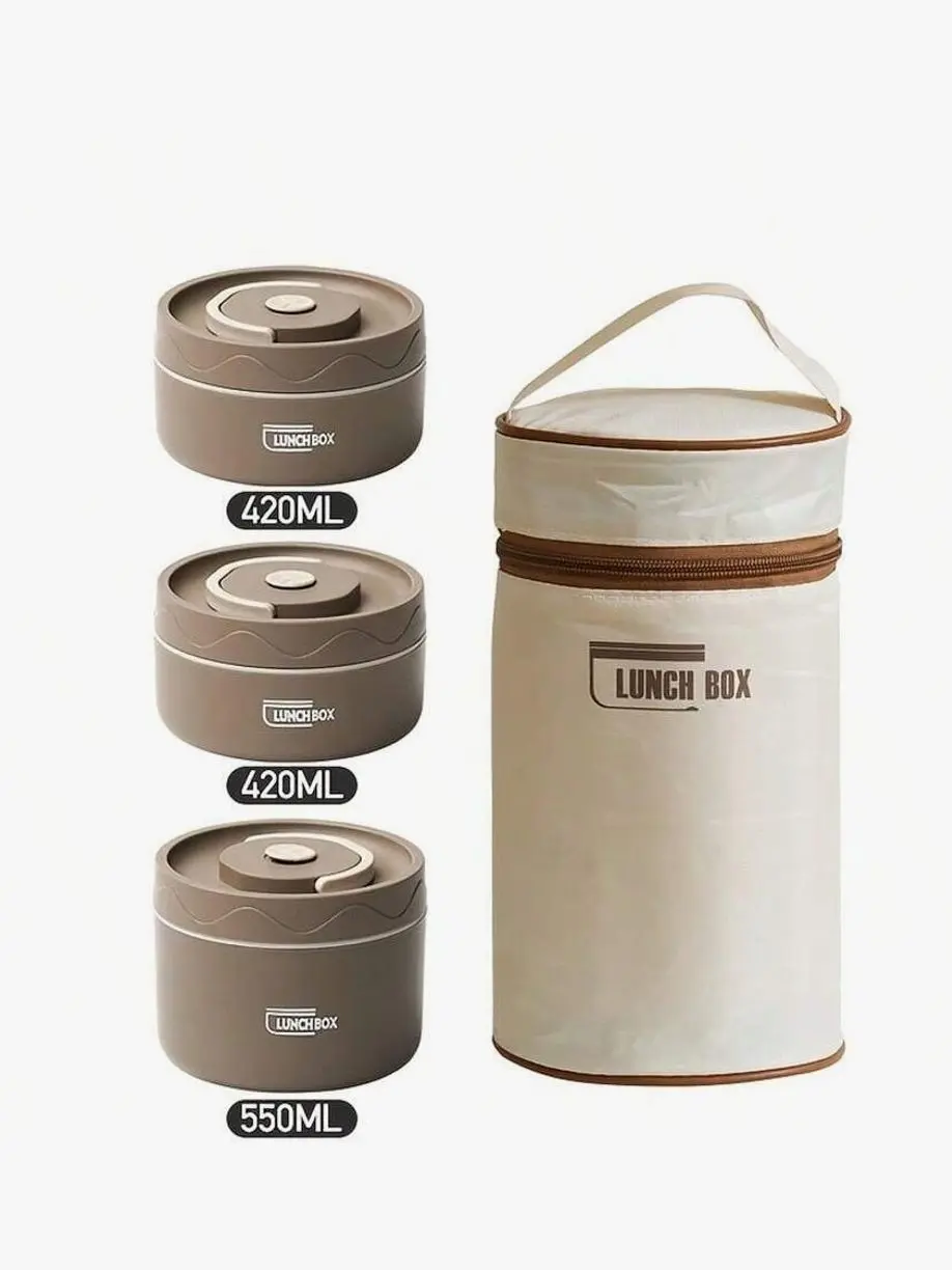 Insulated Lunch Box & Insulated Bag -1/Stainless Steel Insulated Bowl And 3pcs Stainless Steel Insulated Bowl + 1pc Insulated Bag Multiple Specifications Are Optiona