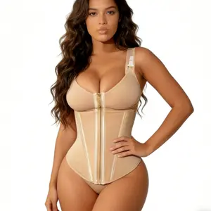 Faja ShapewearCorset for Women Tummy Control Waist Trainer Sport Workout Body Shaper Vest for Women Postpartum Gym Zipper and Hooks basic full body wear Full-Figure Shapewear plus size fashion