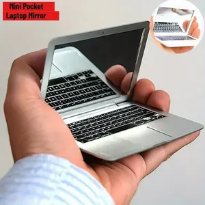 Mini Laptop Mirror Makeup Mirror, Polyethylene Foldable Pocket Glass Mirror, Ideal for Home and Laptops, Compact and Portable Design