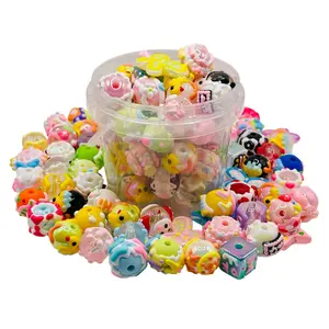 Hand-Painted Acrylic Beads for Beadable Pens and Crafts Assorted Colors and Designs for Crafting Projects Perfect for DIY Projects