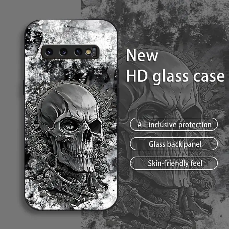 Suitable for [Galaxy S10 Plus] New creative cool design high-end glass mobile phone case affordable anti-fall anti-fingerprint 995