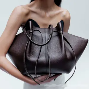 Trendy Litchi Texture Wing Design Bag Elegant Commuter Tote Bag Multi-purpose Underarm Shoulder Handbag