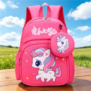 Girls' Printed Cartoon Graphic Kid Safe Kindergarten Backpack - Adjustable Shoulder Straps, Zipper Design, Sturdy Lightweight Portable Bag for 3-6 Years Old Preschool Use, Cartoon Graphic Backpacks, Kid Safe Backpacks