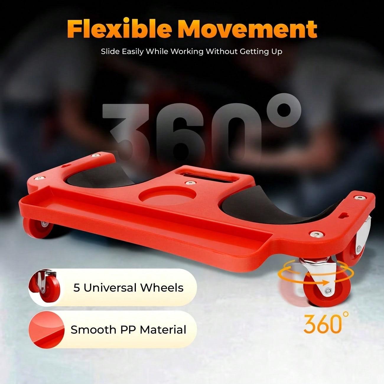 TAIMASI Rolling Knee Pad Crawler With Foam-Filled Pads, Suitable For Car Maintenance And Garage Use, Size 20.08 X 5.51 Inches, Heavyduty Lifting, Sturdy Construction, Industrialgrade Material, Kneeling Platform, Maintenance Workers