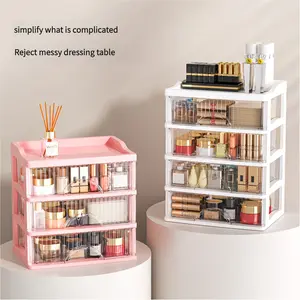 Luxury transparent multi-layer thickened plastic  storage box, desktop organizer, no electricity required, perfume storage box