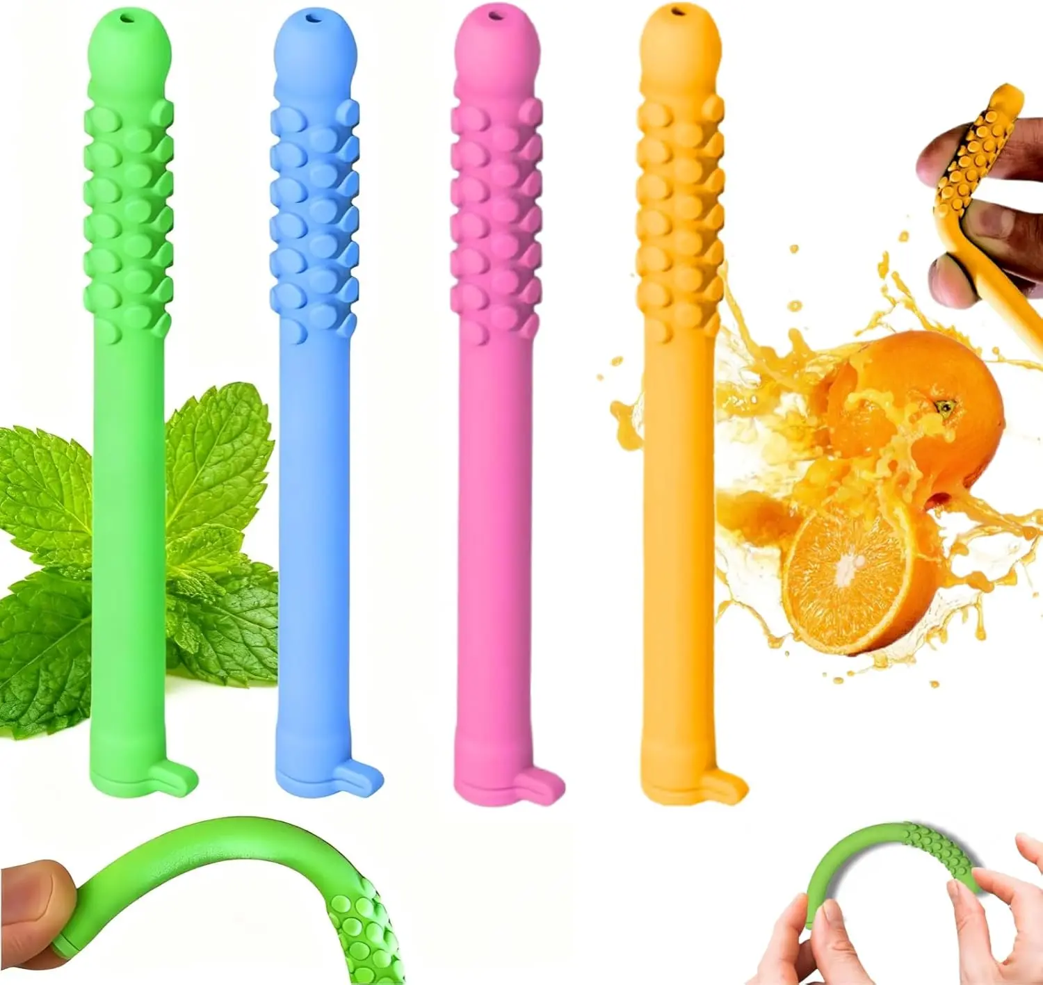 4 Pcs Chewable Essential Oil Breath Stick for Quit Smoking & Vaping - Stop Smoking Aid that Works, Oral Fixation Relief, Non-Nicotine Vapor Alternative, Portable Diffuser Oil Chewable Breather