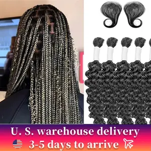 Gray human hair for real human hair braid deep wave human hair bundle no weft bundle female hair extension 3 strands