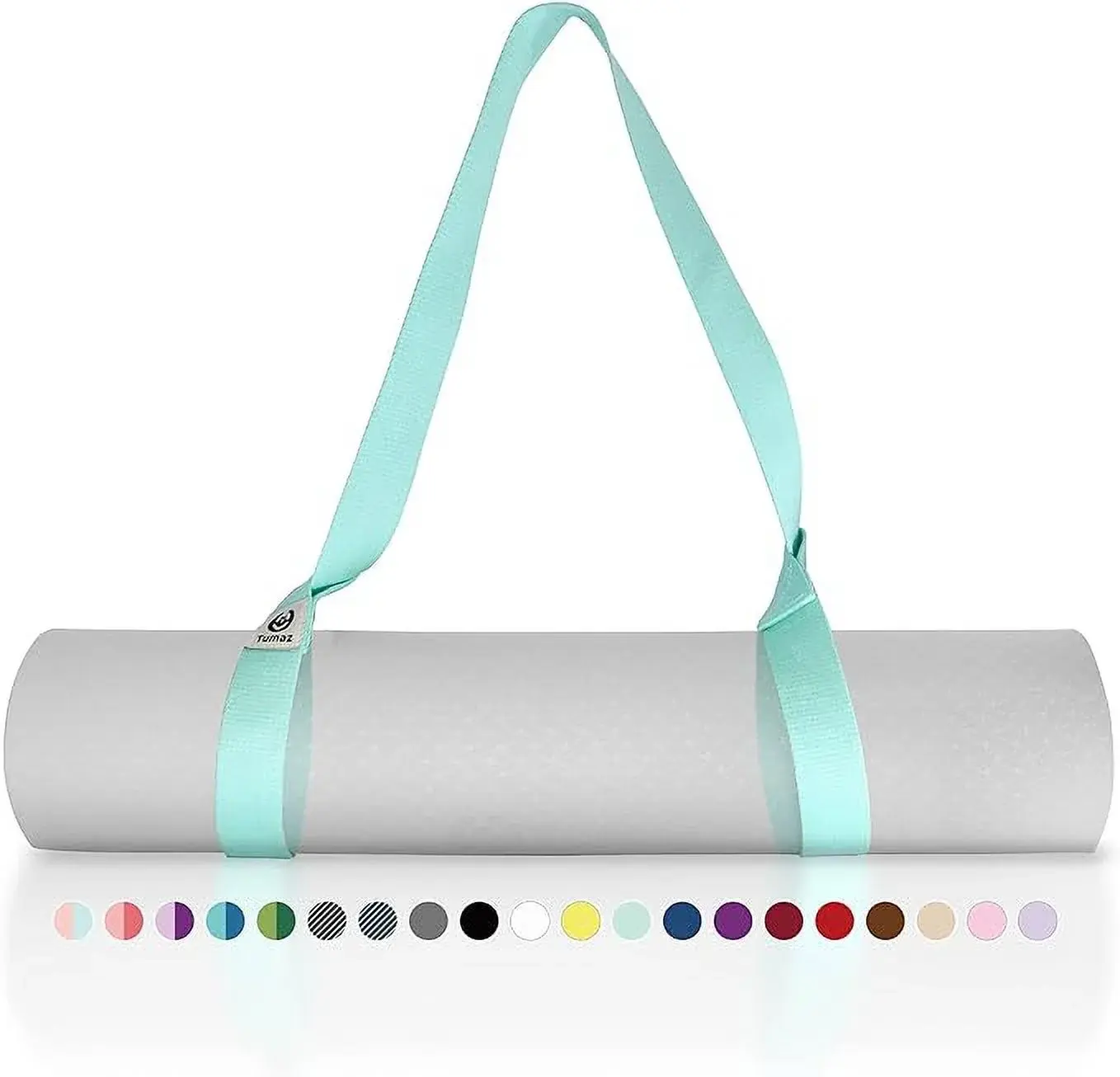 Tumaz Yoga Mat Holder (Mat Not Incl.), Adjustable Yoga Mat Carrier, Turquoise