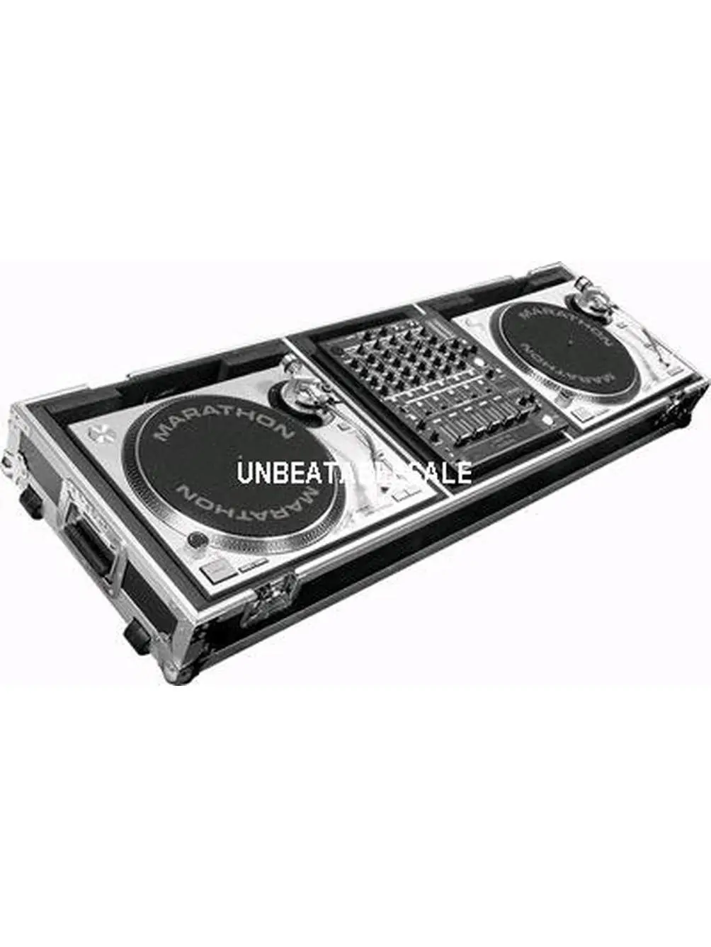 Marathon MA-DJ12W Protective Case - 12in Turntable & Mixer Storage Solution with 2-TT Compatibility, Detachable Port, Rubber Protection & Audio Accessories