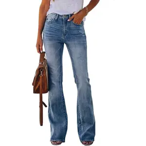 Flowyair Womens High Waisted Jeans Flare Stretch Boyfriend Bootcut Casual Denim Pants