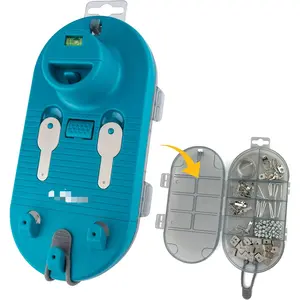 All-in-One Picture Hanging Kit - Picture Leveling and Hanging Tool - Hang Sawtooth/Wire Hangers - Wall Hanging Kit and Level Tool - Hardware Case with 85-Piece Hanging Essentials