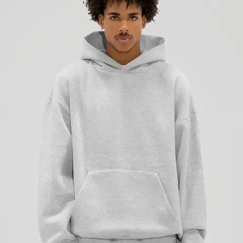 350 GSM 'Heather Grey' Fleece Hoodie