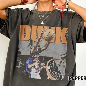 Mitchell Robinson Dunk Joel Embiid Vintage T-Shirt, Sweatshirt, Hoodie, Vintage Basketball Graphic Tee, Retro NYC Playoffs Shirt, Unisex Cotton Fan Apparel, Comfortable Shirt Gift For Men Women