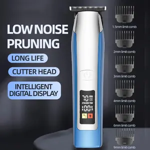 Professional Hair Clipper with Smart LED Display - Cordless Hair Clipper Kit with 7 Limit Combs & Washable Blade Trimmer Trimmer Trimmer Shaving Men's USB Charging
