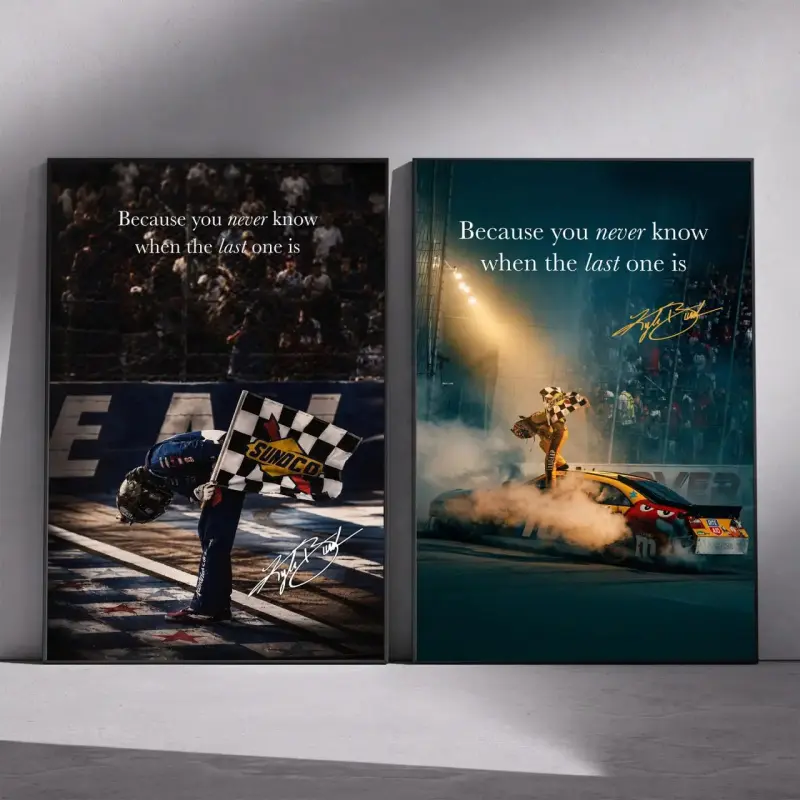 Kyle Busch No. 8 Tribute Canvas Print, NASCAR Memorial Wall Art, Rowdy Racing Poster, Vintage Motorsport Decor