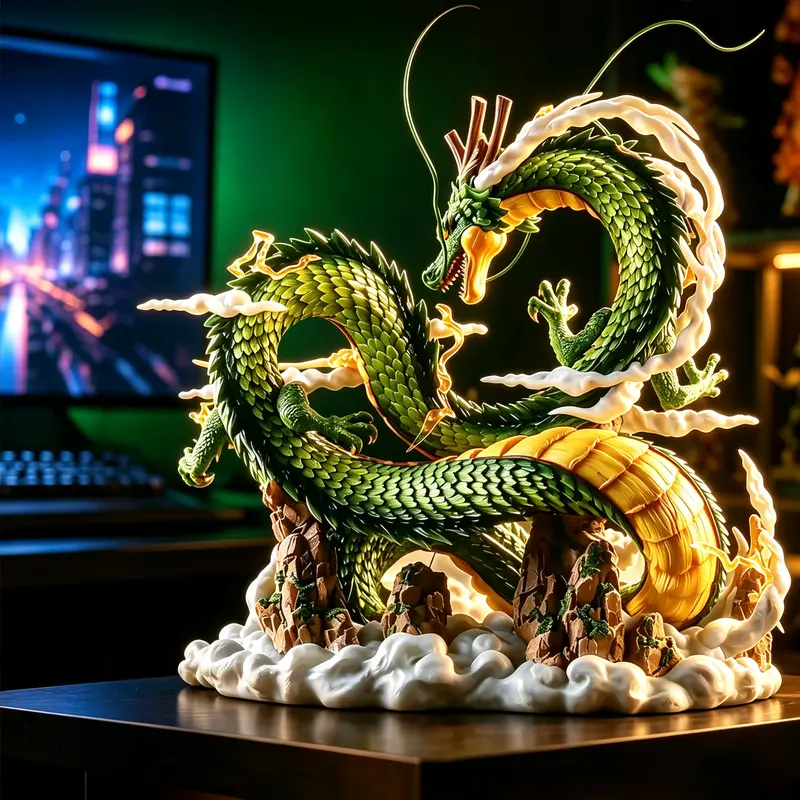 DLDA 24cm PVC Dragon Art Figurine - PVC Resin Statue, Intricate Collectible Figures, Gift-Boxed Decorative Sculptures, Ornaments Statues for Cool Room Decor Collectors