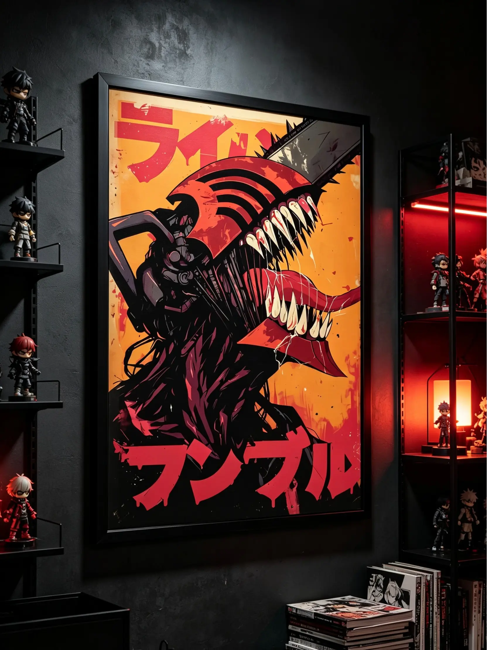 Chainsaw Man Denji Premium Japanese Manga Canvas Poster - High Definition Unframed Wall Art Print, Manga Art Decoration for Bedroom, Unique Gift for Anime Fans