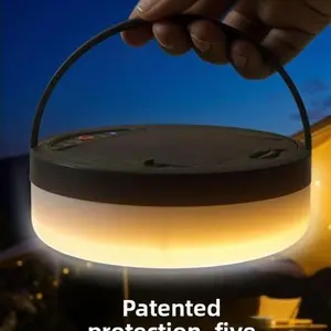 Solar Powered LED Camping Lantern USB Rechargeable Outdoor Tent Light Color Changing Ambient Light for Camping Emergency