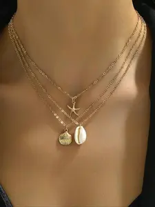 Ocean Themed Pendant Necklace, Fashion Jewelry for Party, Daily Clothing Decor, Trendy All-match & Exquisite Jewelry for Birthday Gift, Minimalist Chain Necklace, Necklace For Daughter, Elegant Necklace