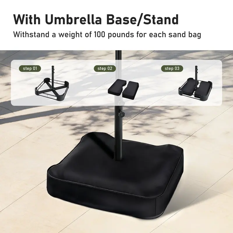 SolarSpan umbrella base and stand setup steps