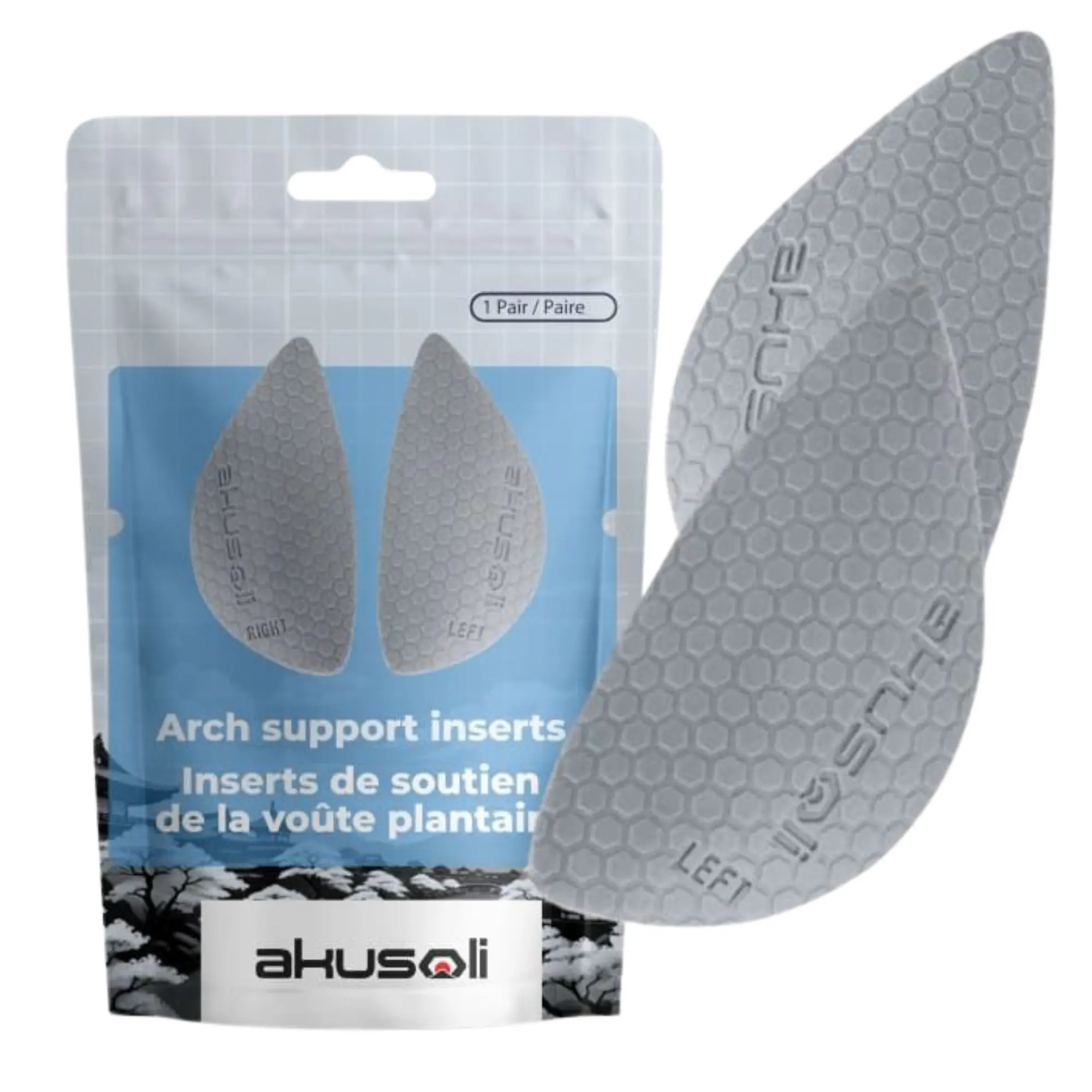 Akusoli | Arch Support Inserts for All Day | Comfort Arch Support | Premium Materials | Fits for All Shoes