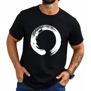 Elegant Zen Round Shape Men's Short Sleeve T-shirt Summer T-shirt Top