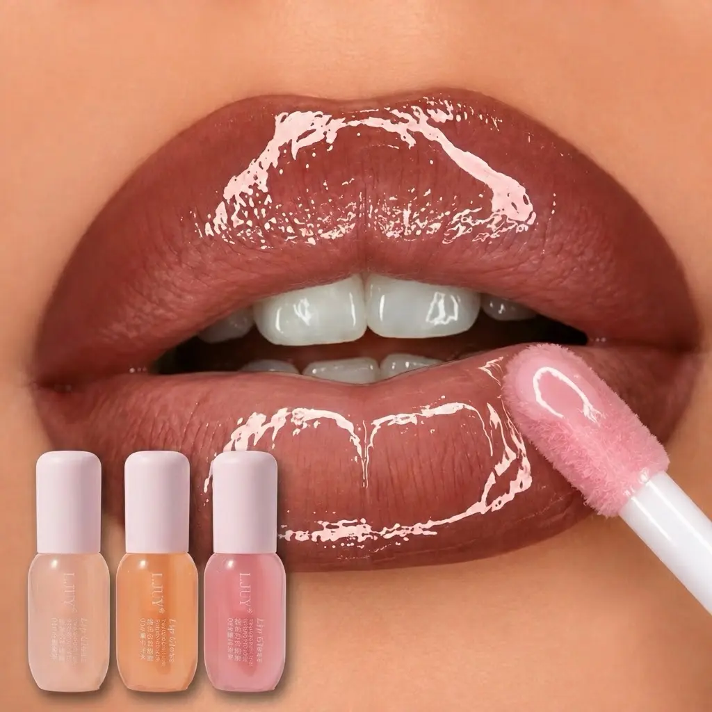 LJUY 3PCS Lip Oil Set, Shiny Clear Glossy Lip Gloss, Moisturizing Hydrating Lip Balm for Reducing Lip Lines in Winter, Lip Care