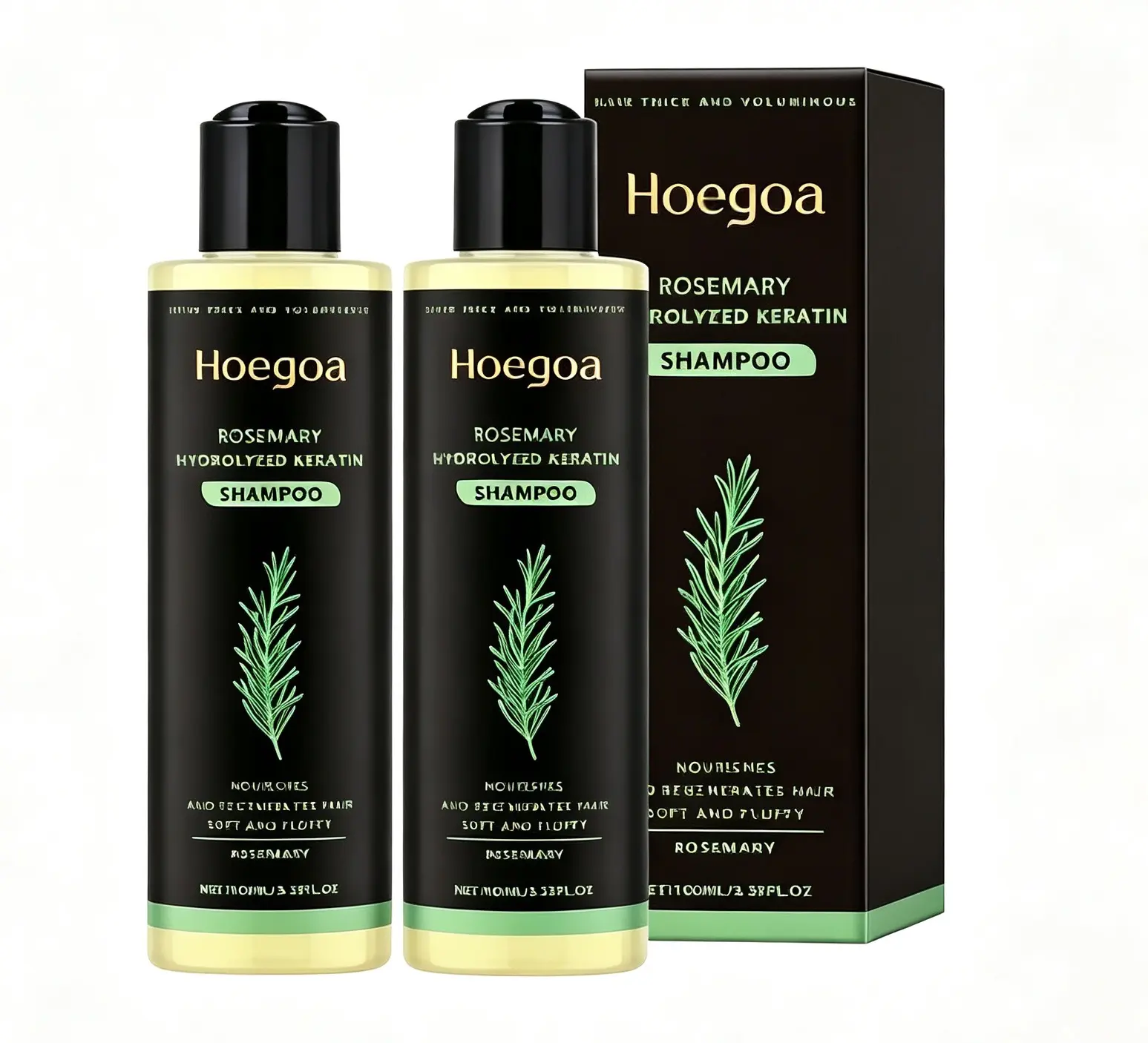 Hoegoa Rosemary Thickening Liquid Shampoo - Herbal Essence Nourishing, Oil-Control, Fluffy Hair Restorer (Beauty & Personal Care, Haircare Shampoo)