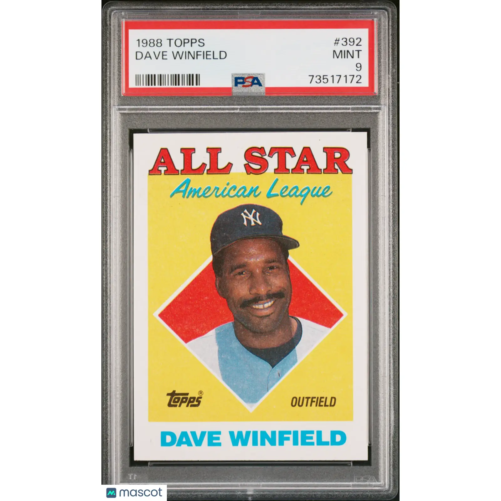 Dave Winfield PSA 1988 Topps Baseball #392 9 73517172