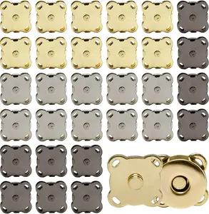 Piece Plum Magnetic Snap Buttons for Clothes Purse Handbag Scrapb Homemade Sewing Craft (Black+Gold+Silver)