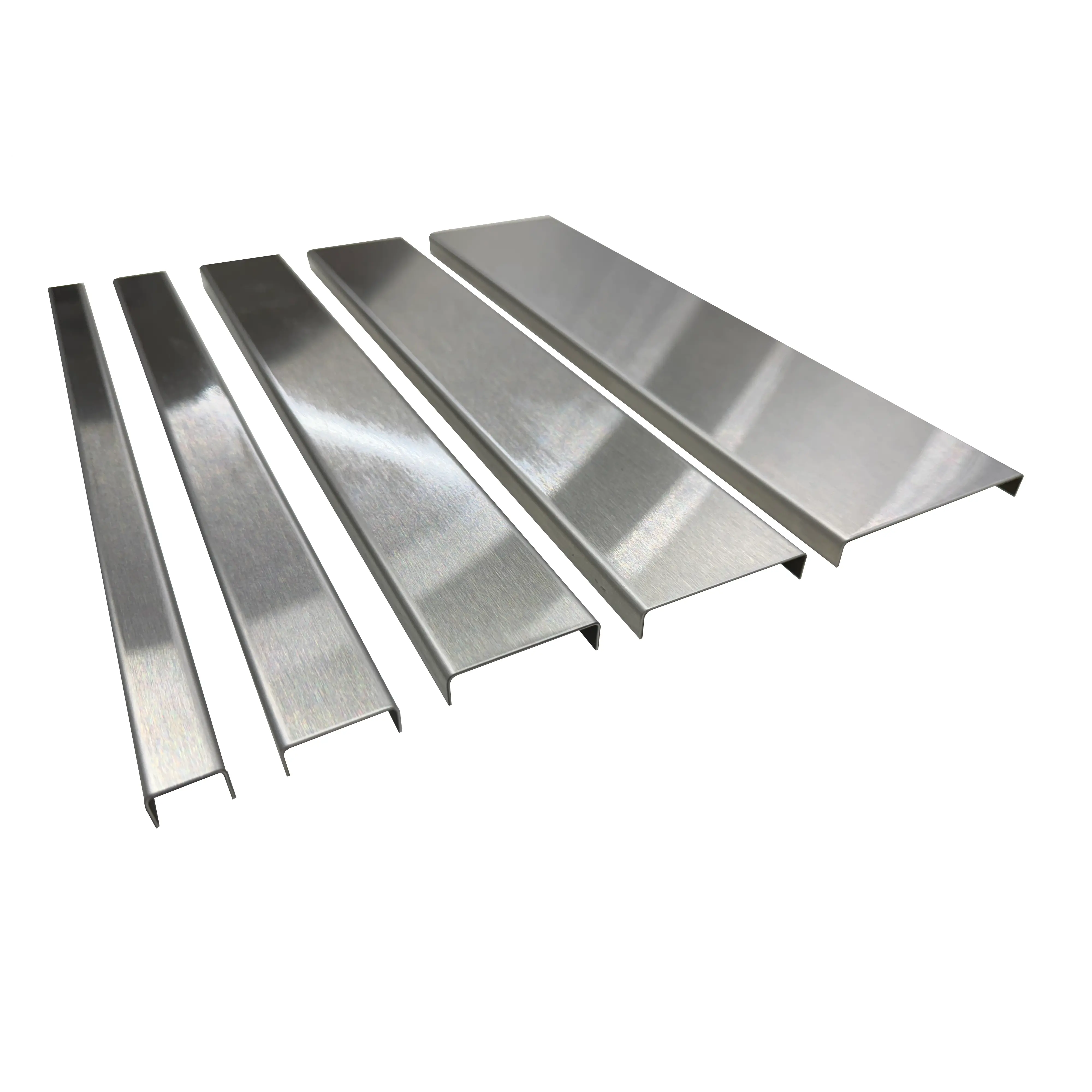 Grade 304 Stainless Steel Brushed Formed Channel Assent Listello Tile Trim, 20 Gauge