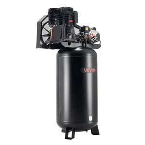 VEVOR 60 Gallons Heavy-Duty Air Compressor, 5HP 12 SCFM at 90PSI Air Compressors Max 145PSI Pressure, Oil-Lubricated Compressor Tank for Industrial Manufacturing, Large Workshops (230V 60Hz, No-Plug)