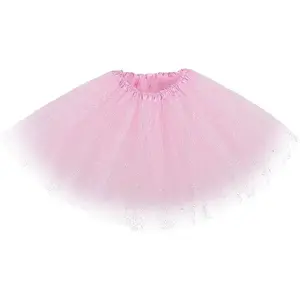 Women Classic Elastic 3 Layered Ballet Tulle Tutu Skirt